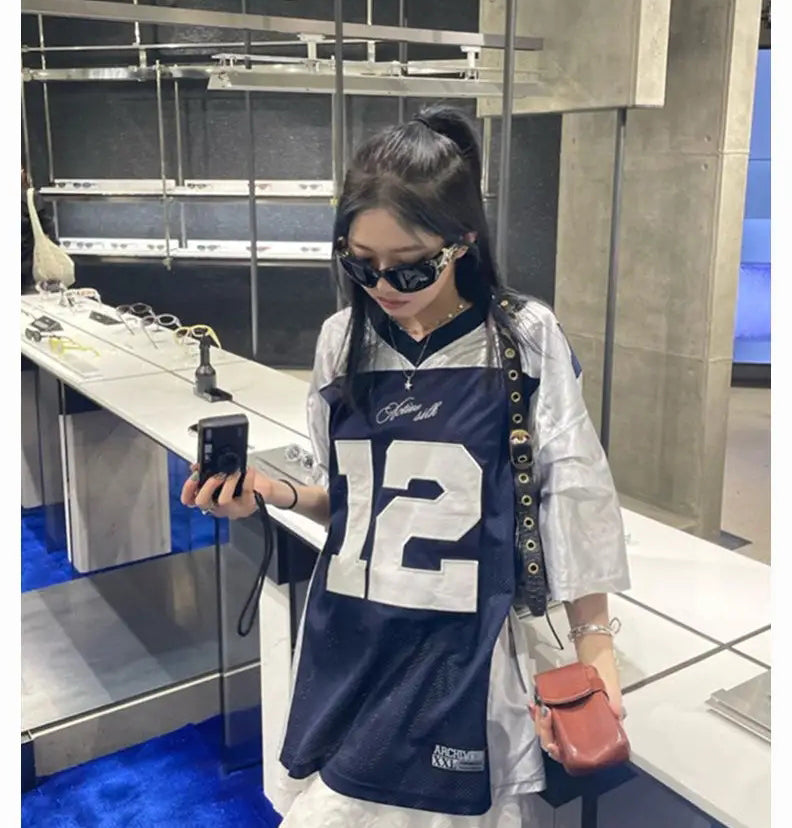 サッカーユニフォームTシャツ Vネック ルーズフィット