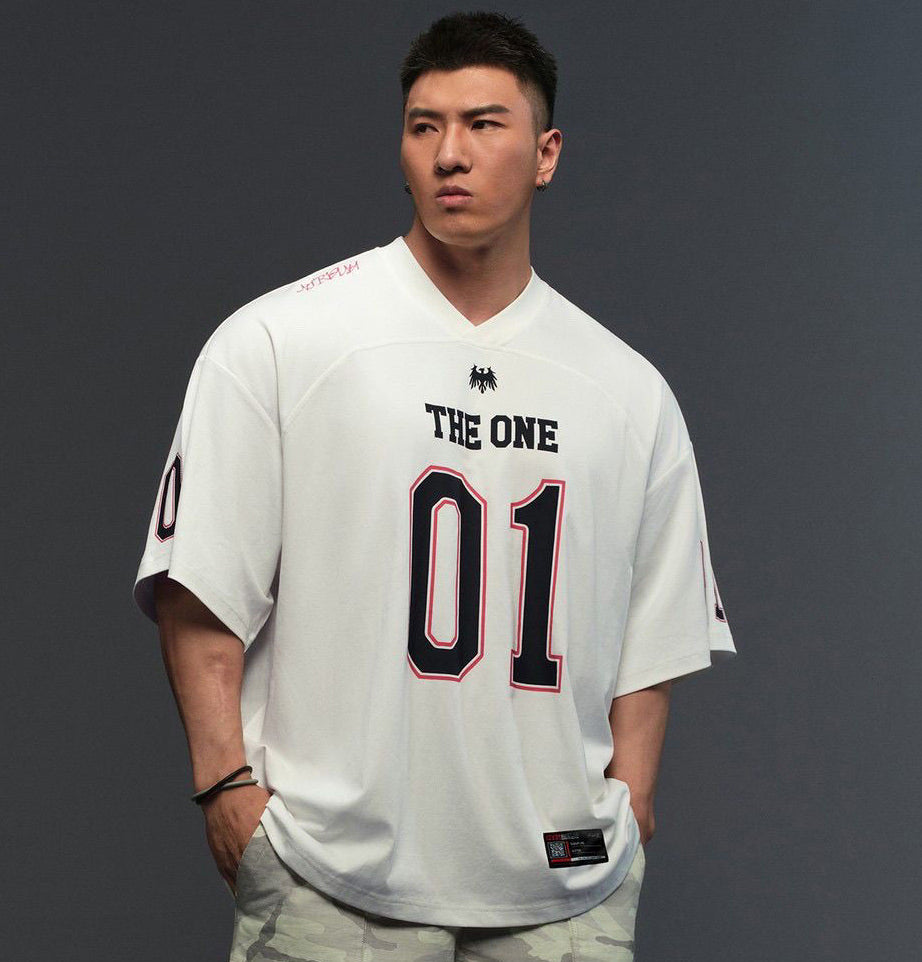 ユニセックス ナンバー入りメッシュフットボールTシャツ スタイル6